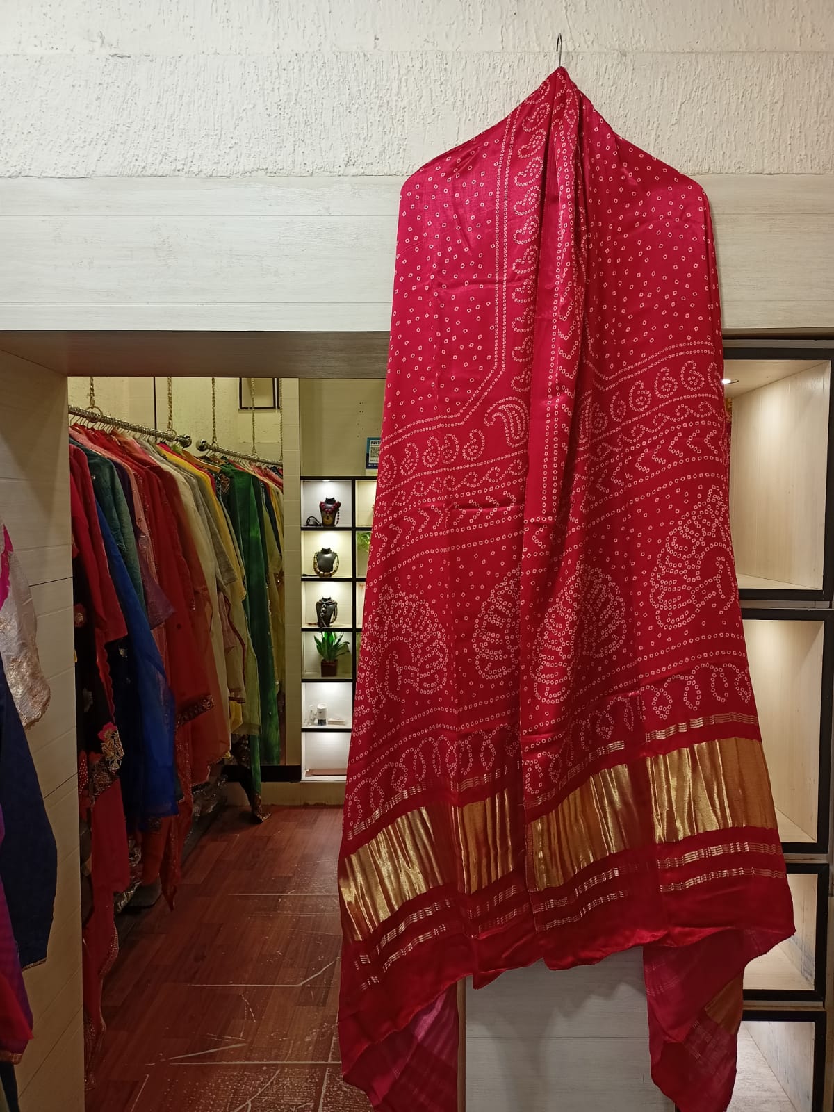 Magenta Bandhani Dupatta