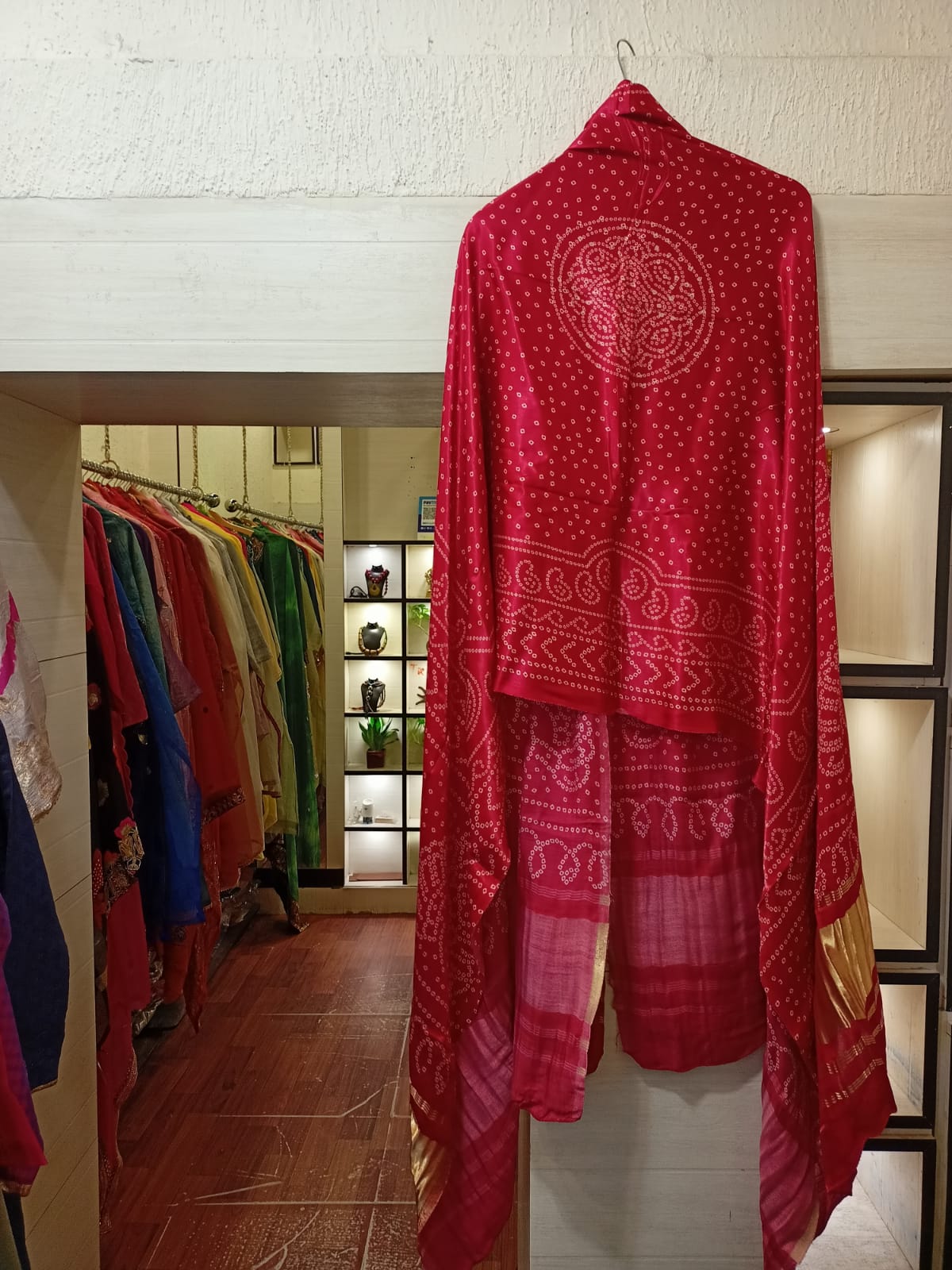 Magenta Bandhani Dupatta