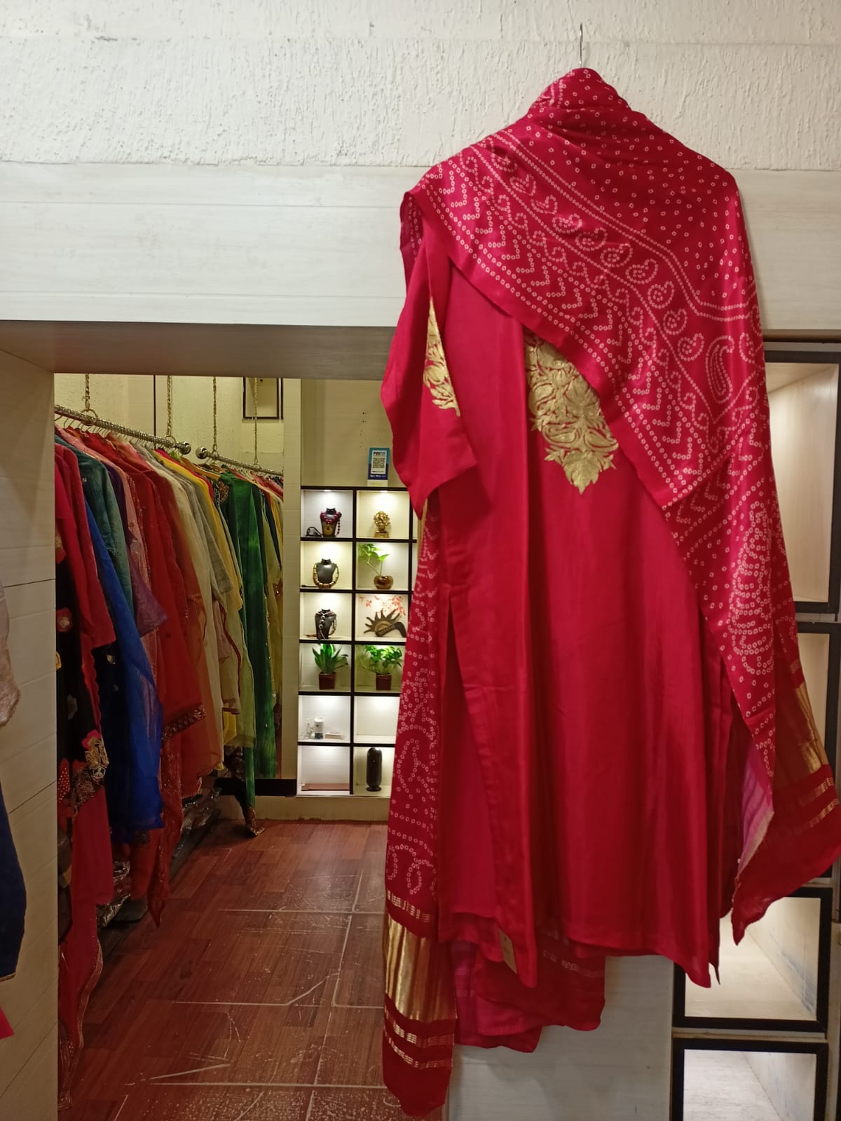 Magenta Bandhani Dupatta