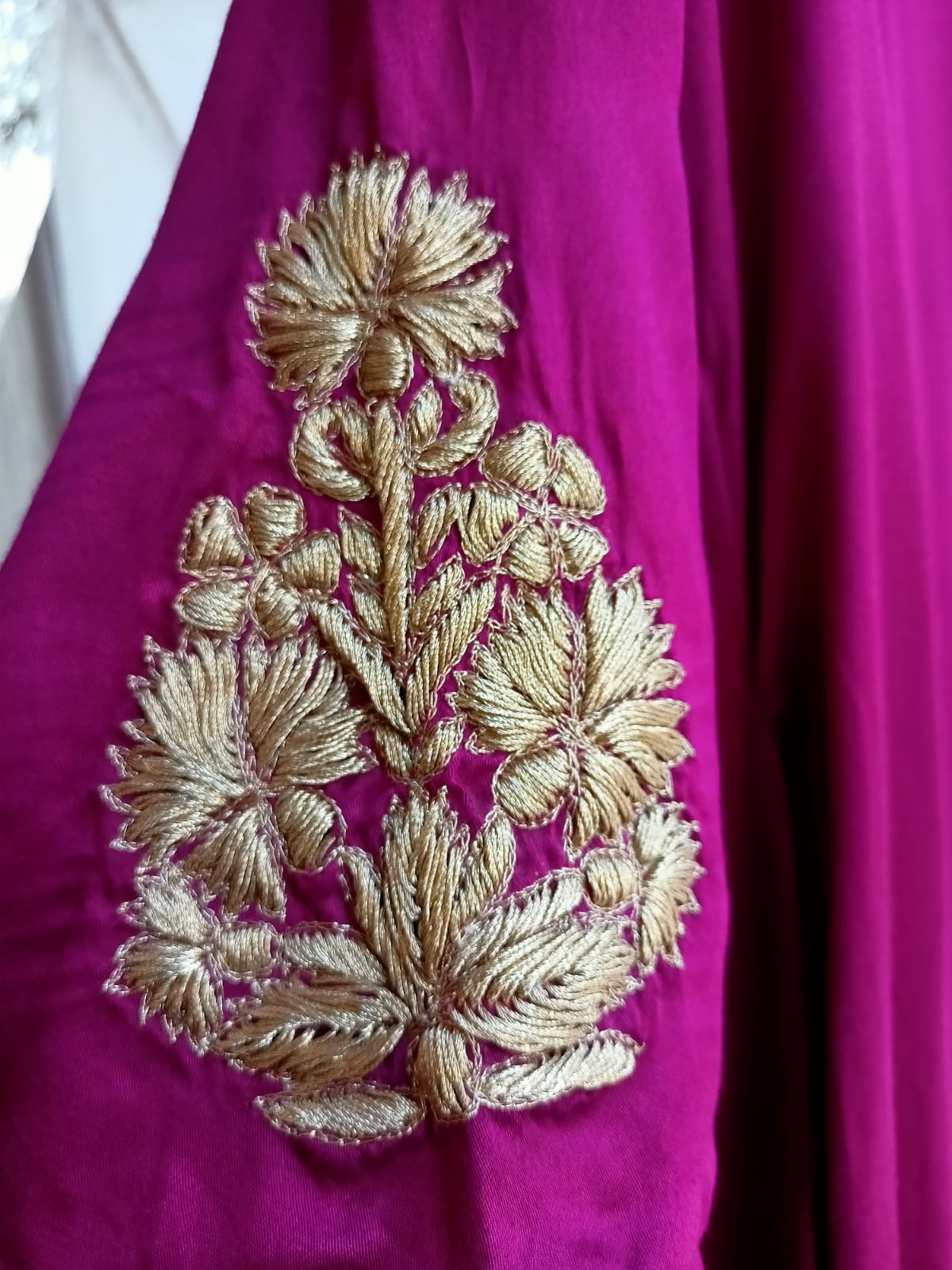 Magenta Silk Hand Embroidered Kurta Hand Embroidered Kurta and Dupatta