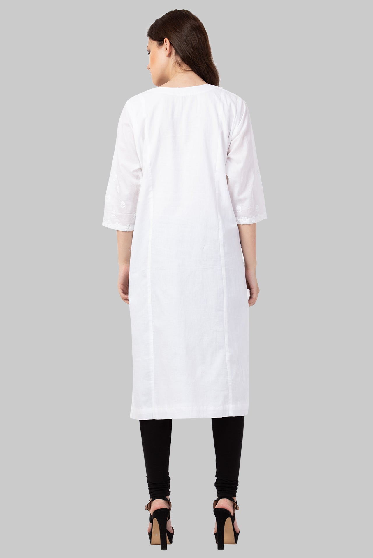 AMODINI WHITE EMBROIDERED KURTA