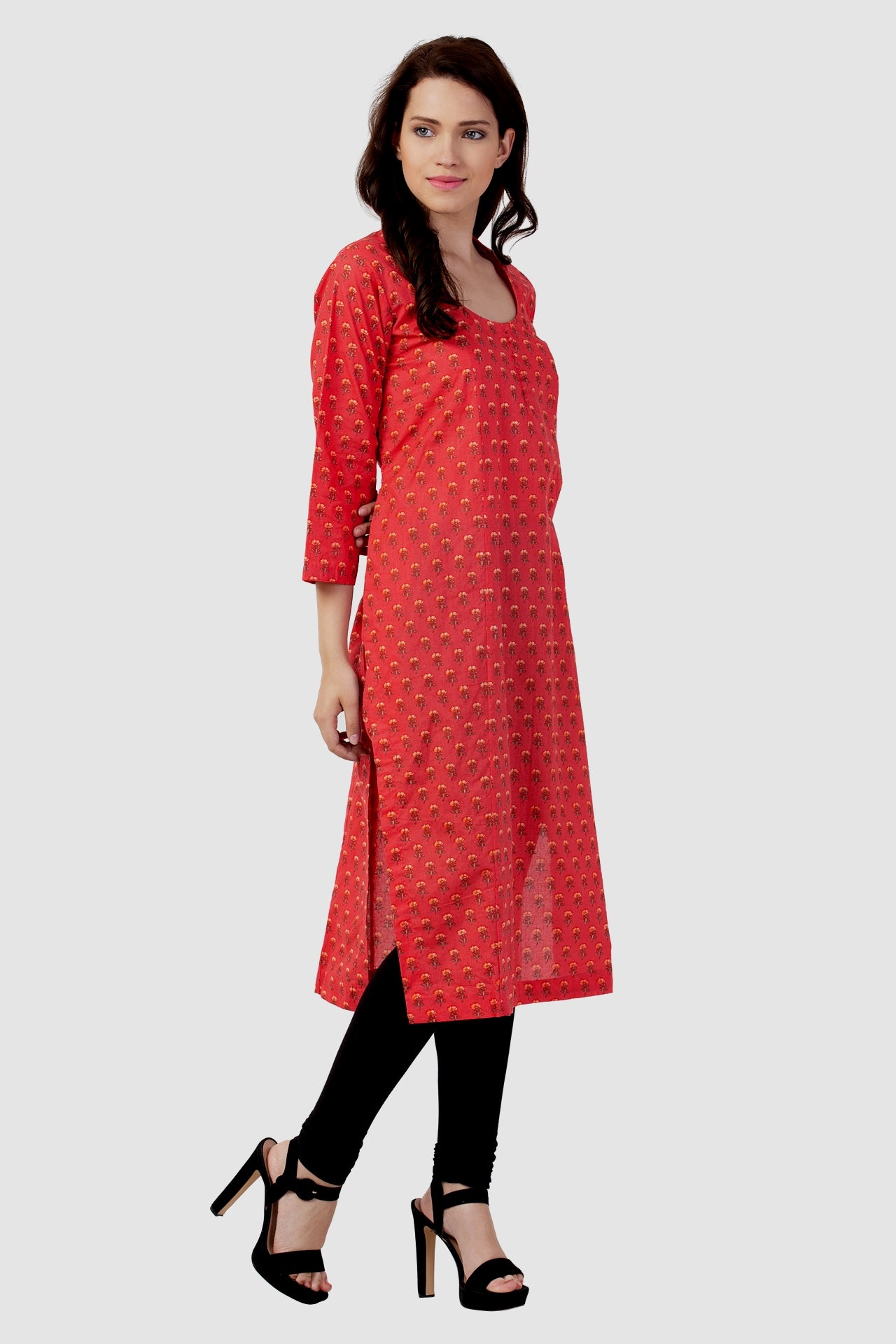 AMODINI MAROON PRINTED KURTA