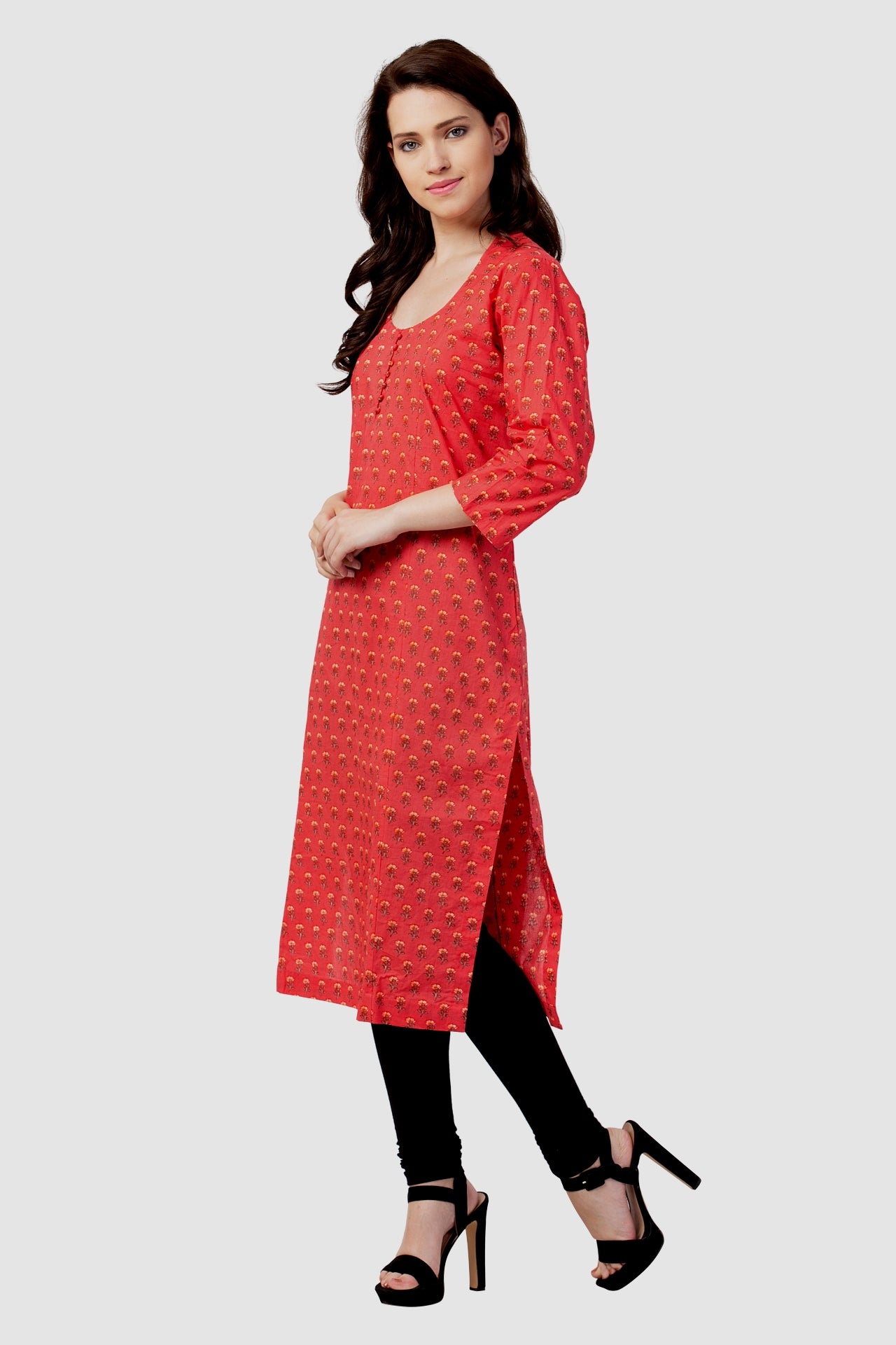 AMODINI MAROON PRINTED KURTA