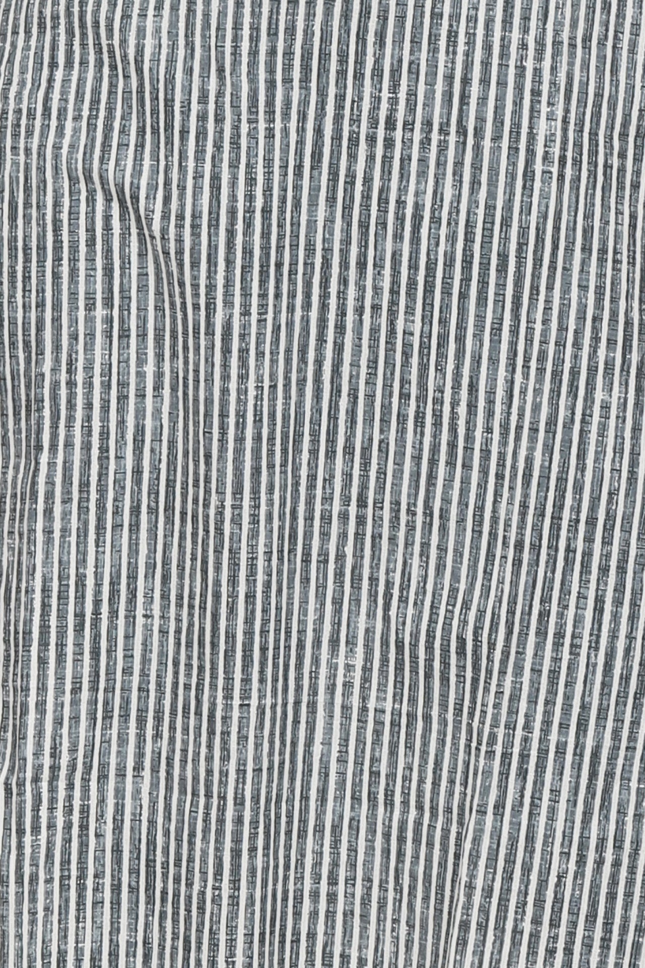 Black Striped Cotton Kurta with V-Collar & Designer Sleeves
