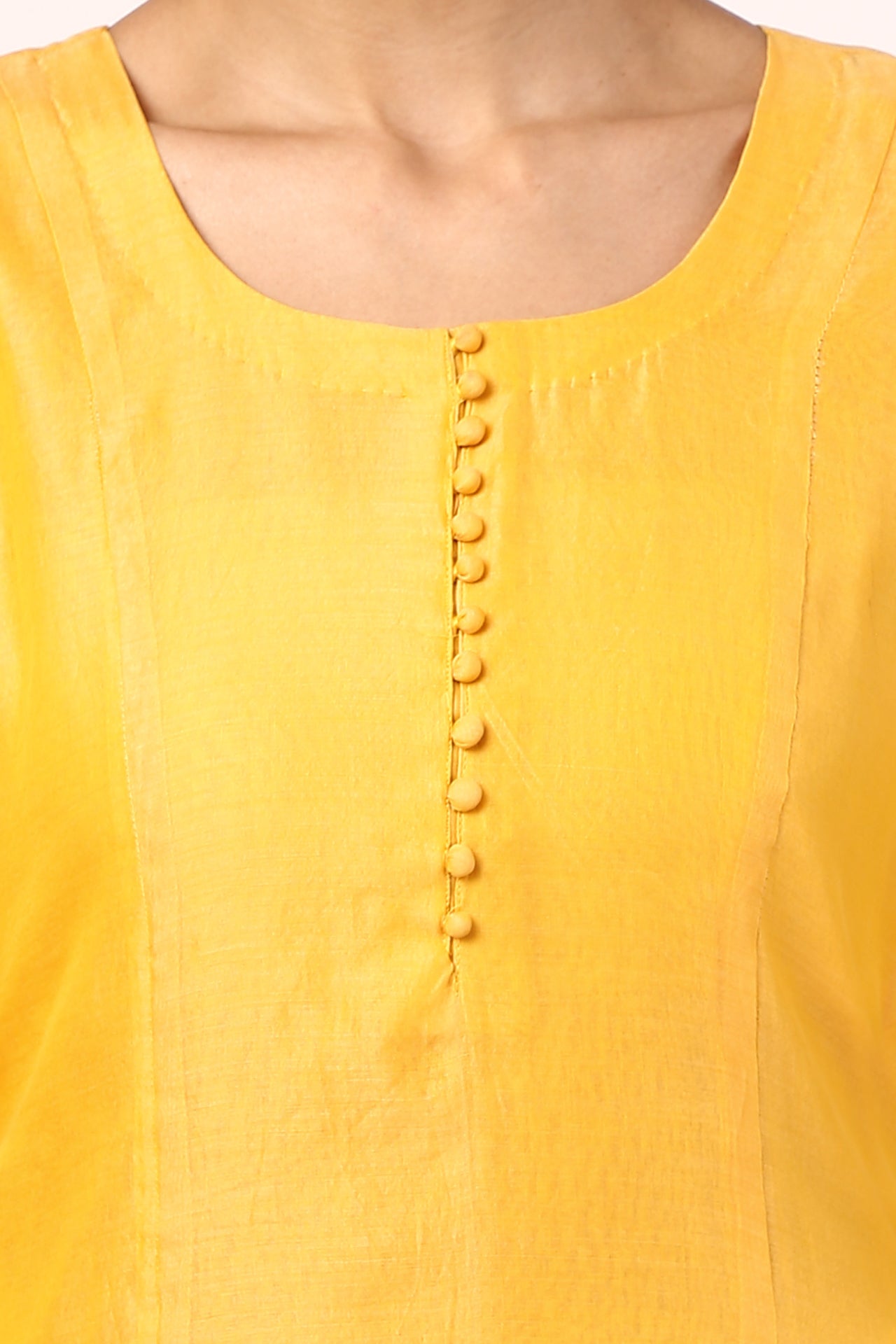 Amodini Yellow Cotton Silk Kurta