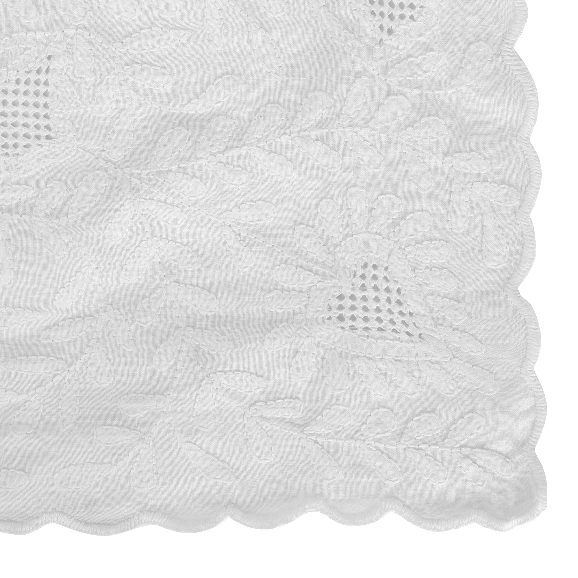 White and White Table Mat and Napkin Set