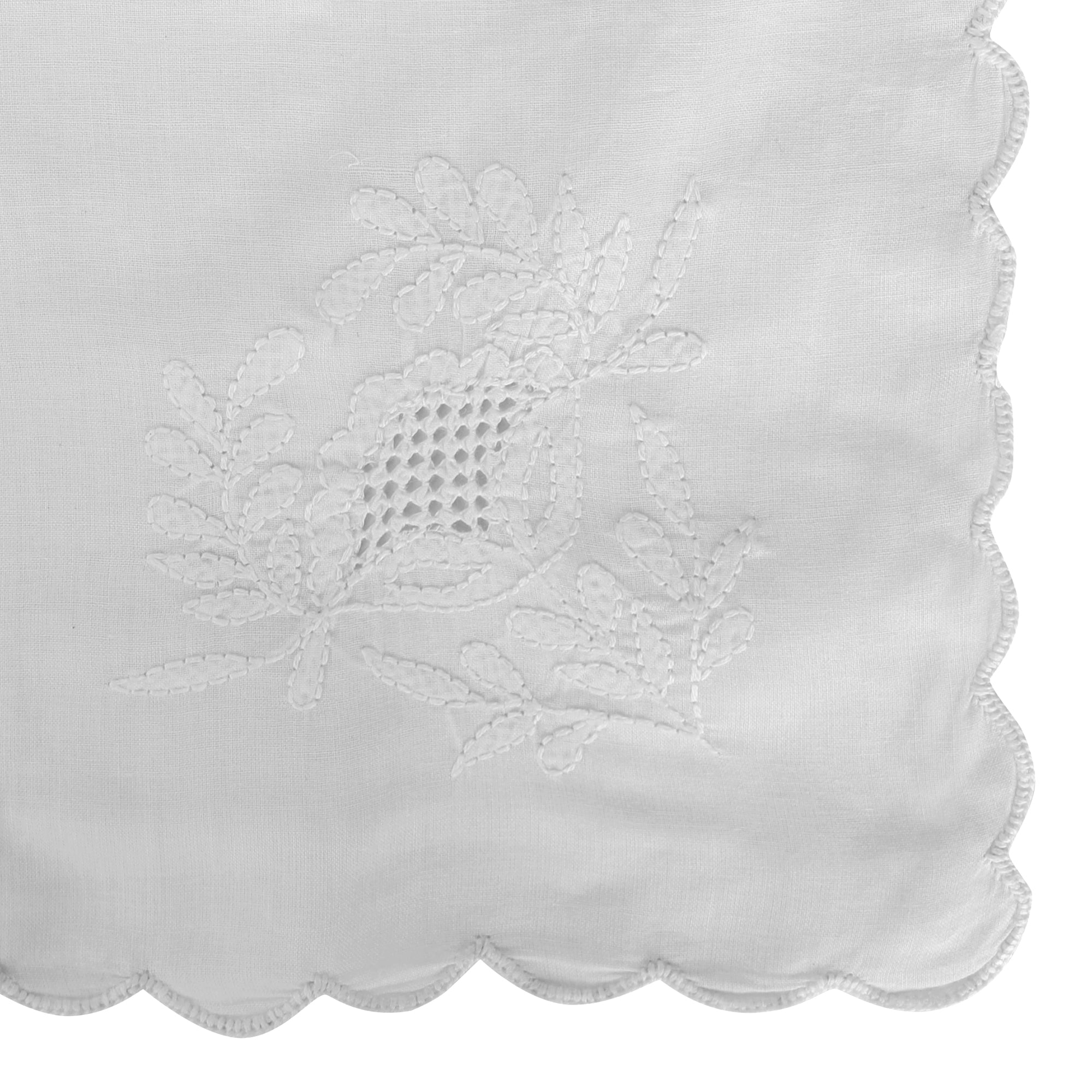 White and White Table Mat and Napkin Set