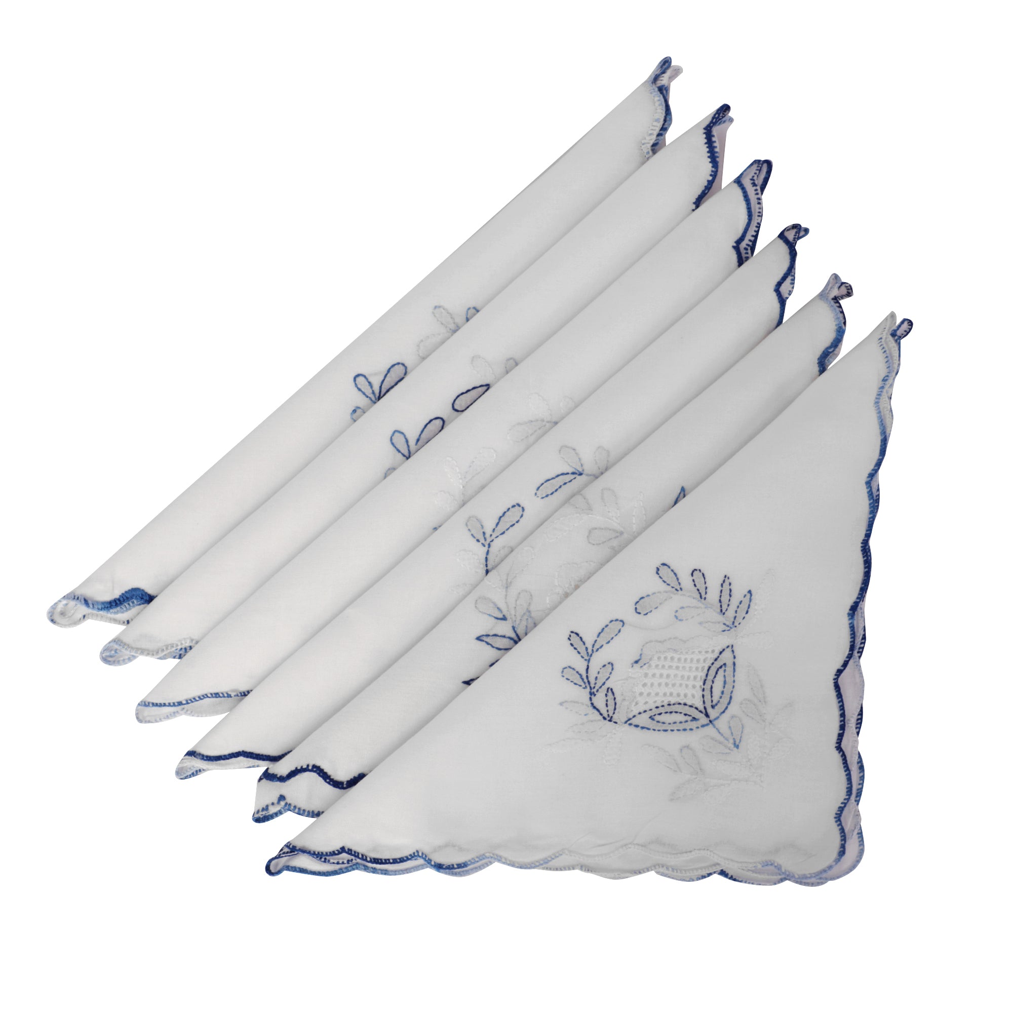 White and Blue Table Mat and Napkin Set