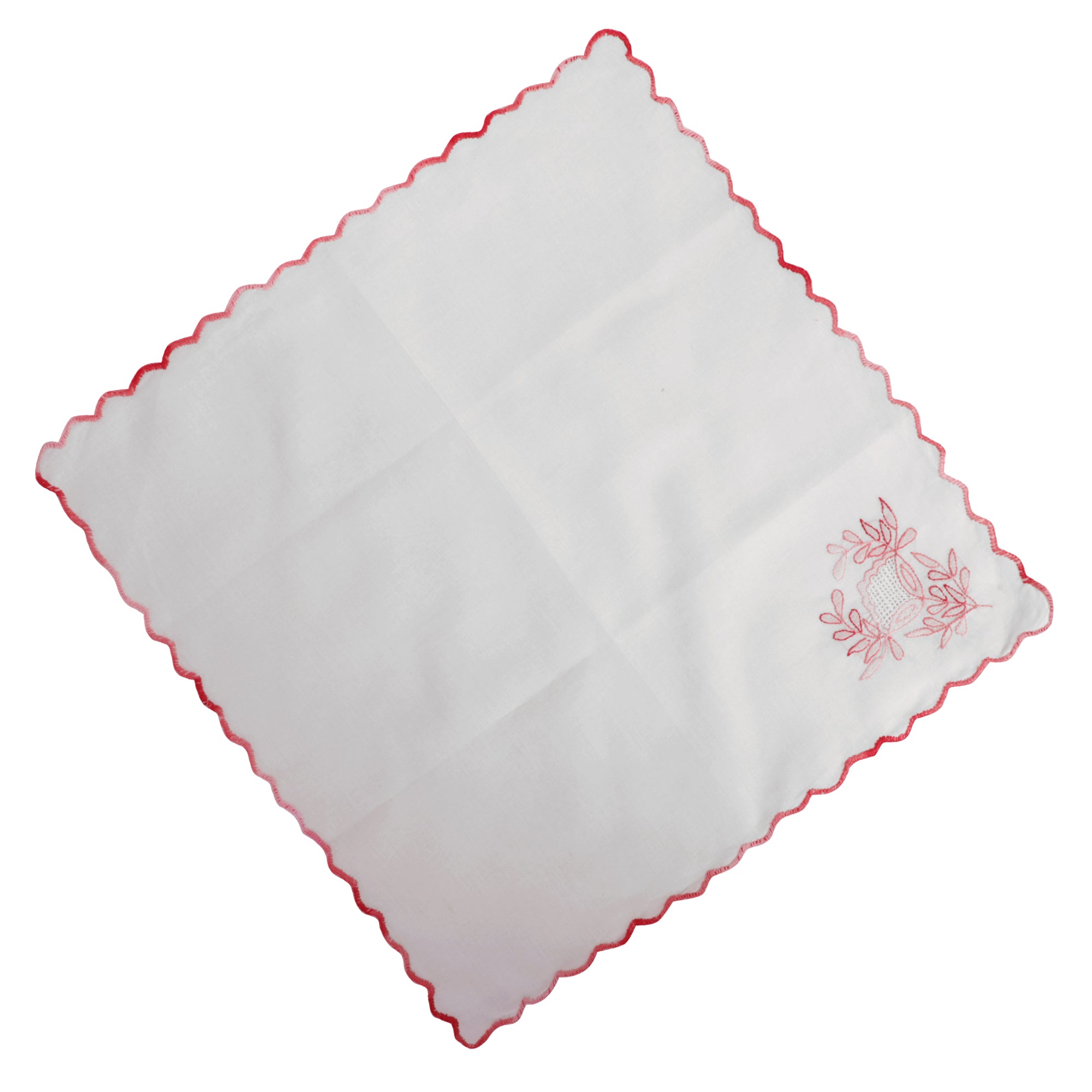 White and Red Table Mat and Napkin Set